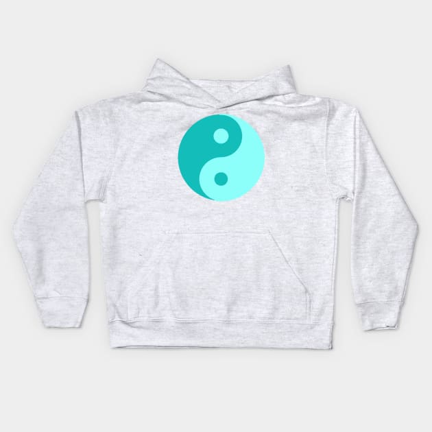 Yin Yang in shades of blue Kids Hoodie by NovaOven